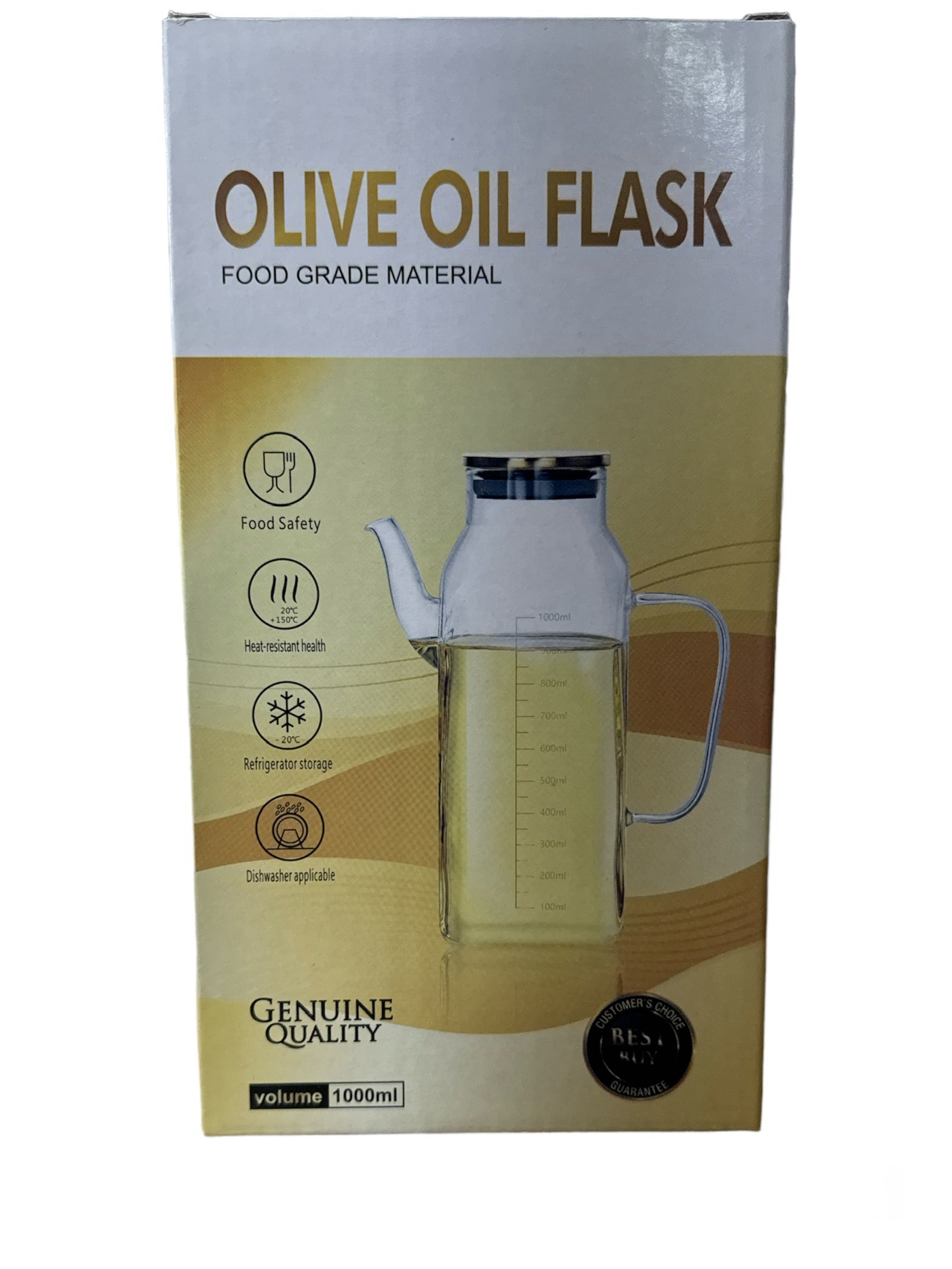 Bouteille d'huile d'olive en verre de haute qualité 1 litre